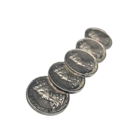 Antique Bar Brooch of Charles X Roi 1825 Coronation made from Silver French Coin - Picture 8 of 8